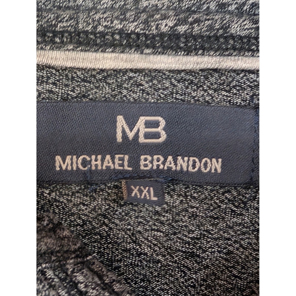 Michael Brandon Mens XXL Long Sleeve V Neck T-Shirt Casual Heather Gray - Picture 2 of 5